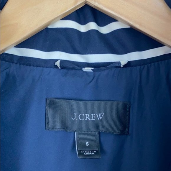 J.Crew S Puffer Vest Striped Nautical Navy White - Picture 4 of 16